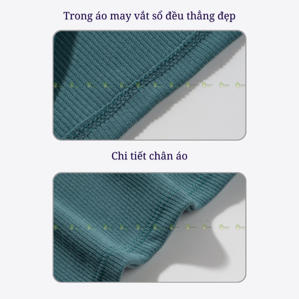 Bộ Quần Áo Bé Gái, Bé Trai MIMONRI Vải Thun Gân Hoạ Tiết Voi Con Tai Thú,  Đồ Bộ Cho Bé Mặc Nhà Thu Đông KWTD2220