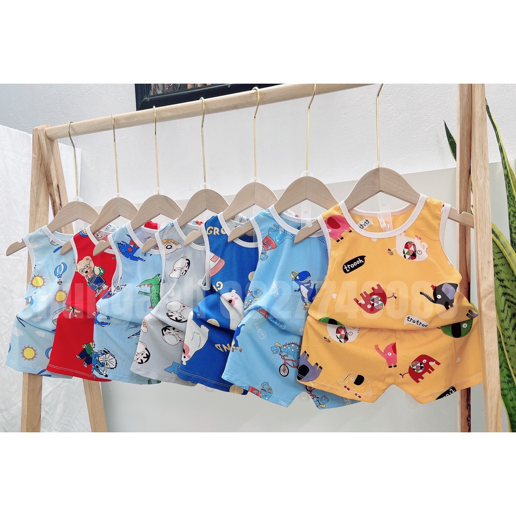 Bộ lanh ba lỗ bé trai chất lanh lụa (tole) cao cấp.Size 3-18kg