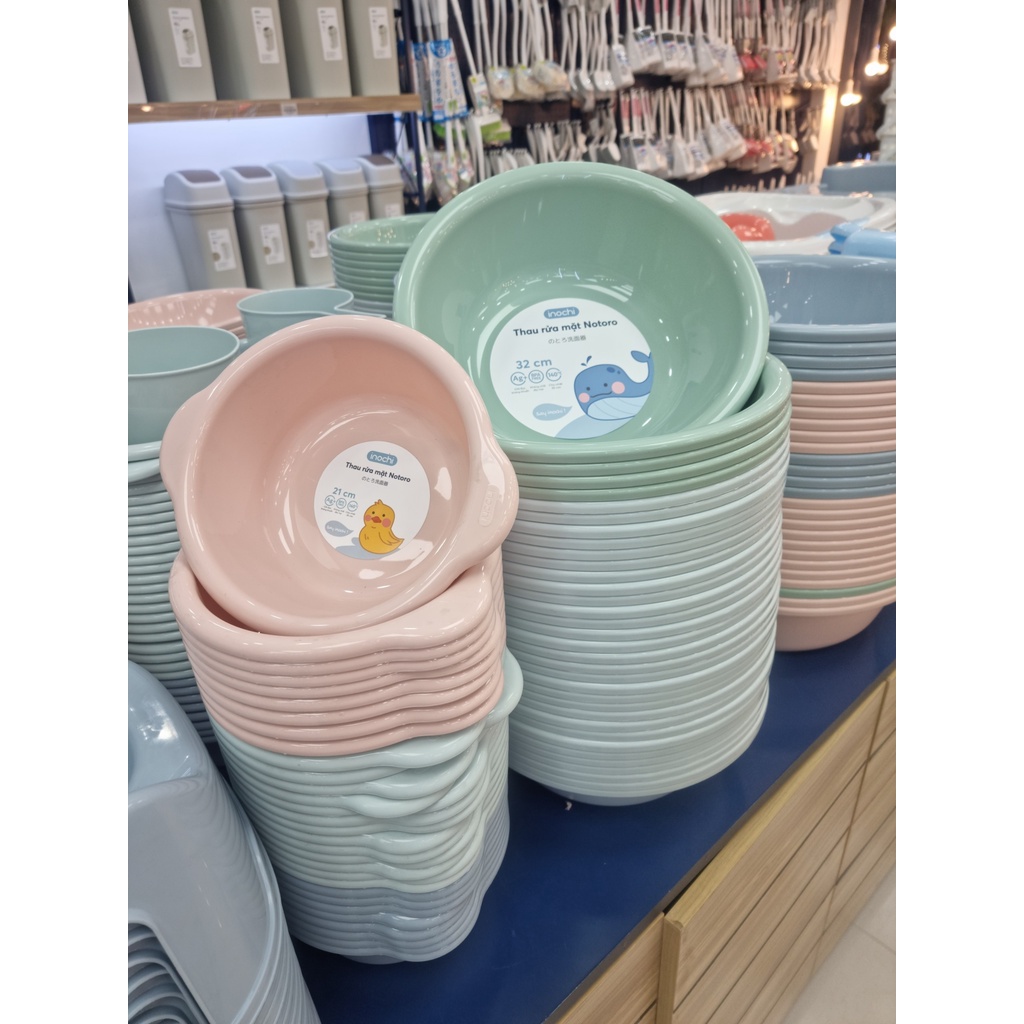 Chậu rửa mặt Notoro inochi cho bé thau nhựa tắm gội đầu size 21/27/32cm
