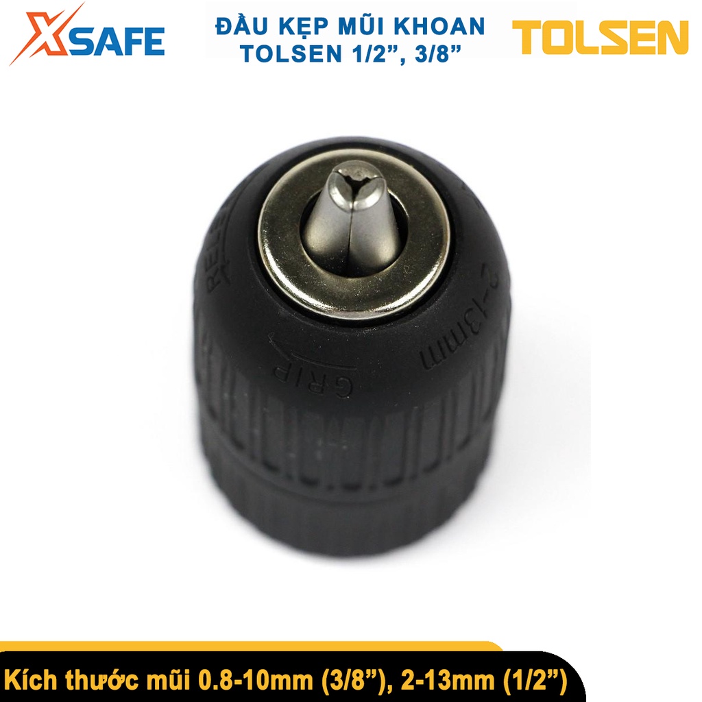 Đầu kẹp mũi khoan tự động không chìa Tolsen, đầu khoan không chìa tương thích nhiều loại mũi khoan - [CHÍNH HÃNG][XSAFE]