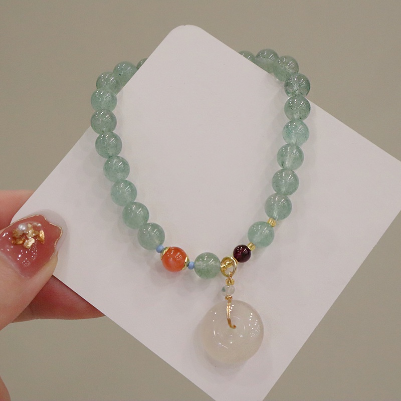 [Hàng Mới] Vòng Tay Co Dãn Đính Hạt Pha Lê Xanh Lá