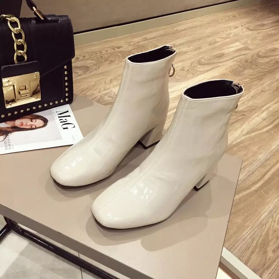 Boot Da Bóng Gót Vuông Móc Tròn Sau (Fullbox) A2 | BigBuy360 - bigbuy360.vn