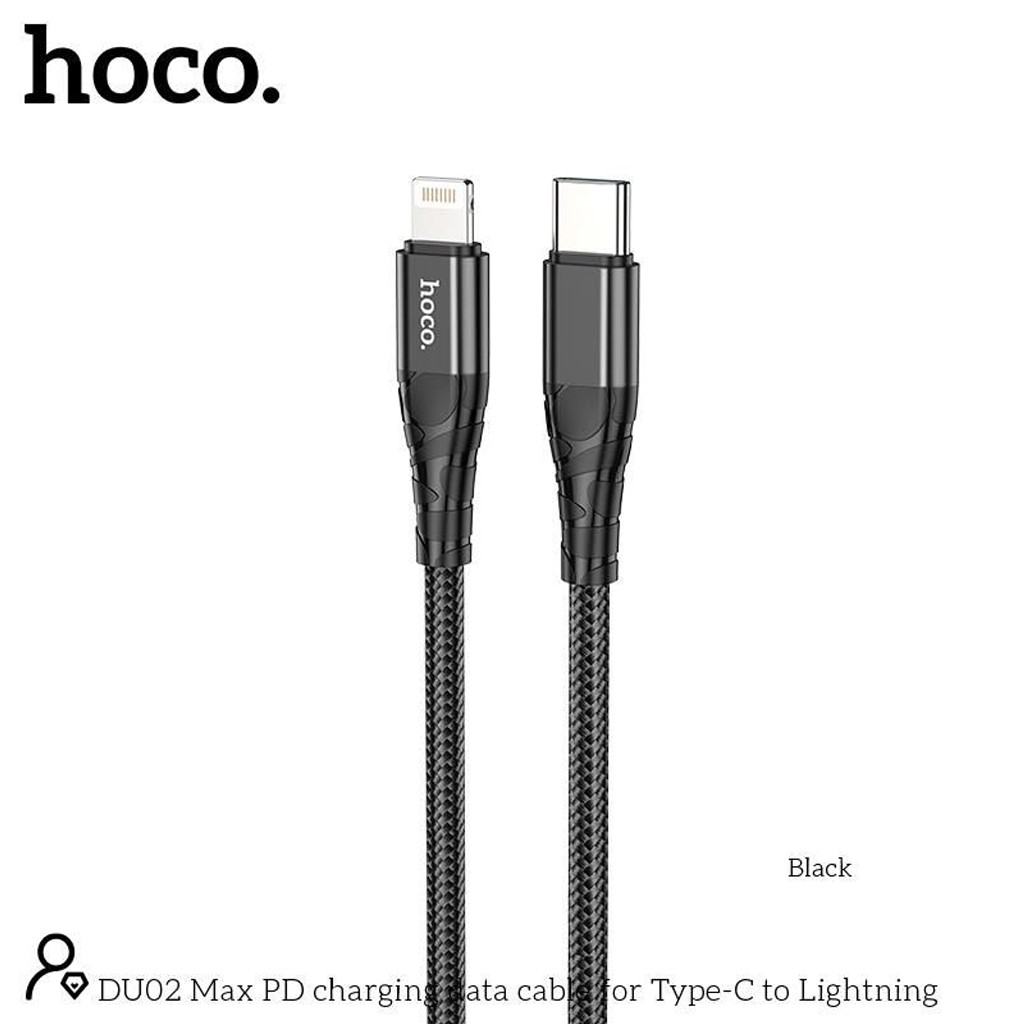 Cáp sạc nhanh PD20W Hoco DU02 Max Type-C dành cho IP10/11/12/13/14promax truyền dữ liệu , dài 1m