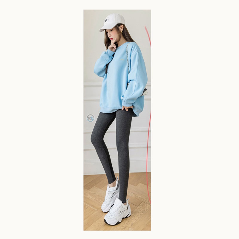 Quần legging nữ đen xám co giãn đàn hồi tốt chất ấm mặc mềm mịn