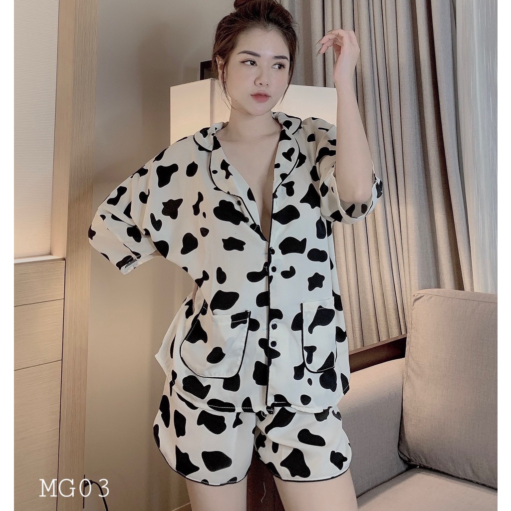 Đồ Ngủ Nữ Mặc Nhà Vải Lụa Mango, Bộ Ngủ Cộc Lửng Pijama Lụa Hàn Cao Cấp Cute Quần Áo Ngủ Đẹp | BigBuy360 - bigbuy360.vn