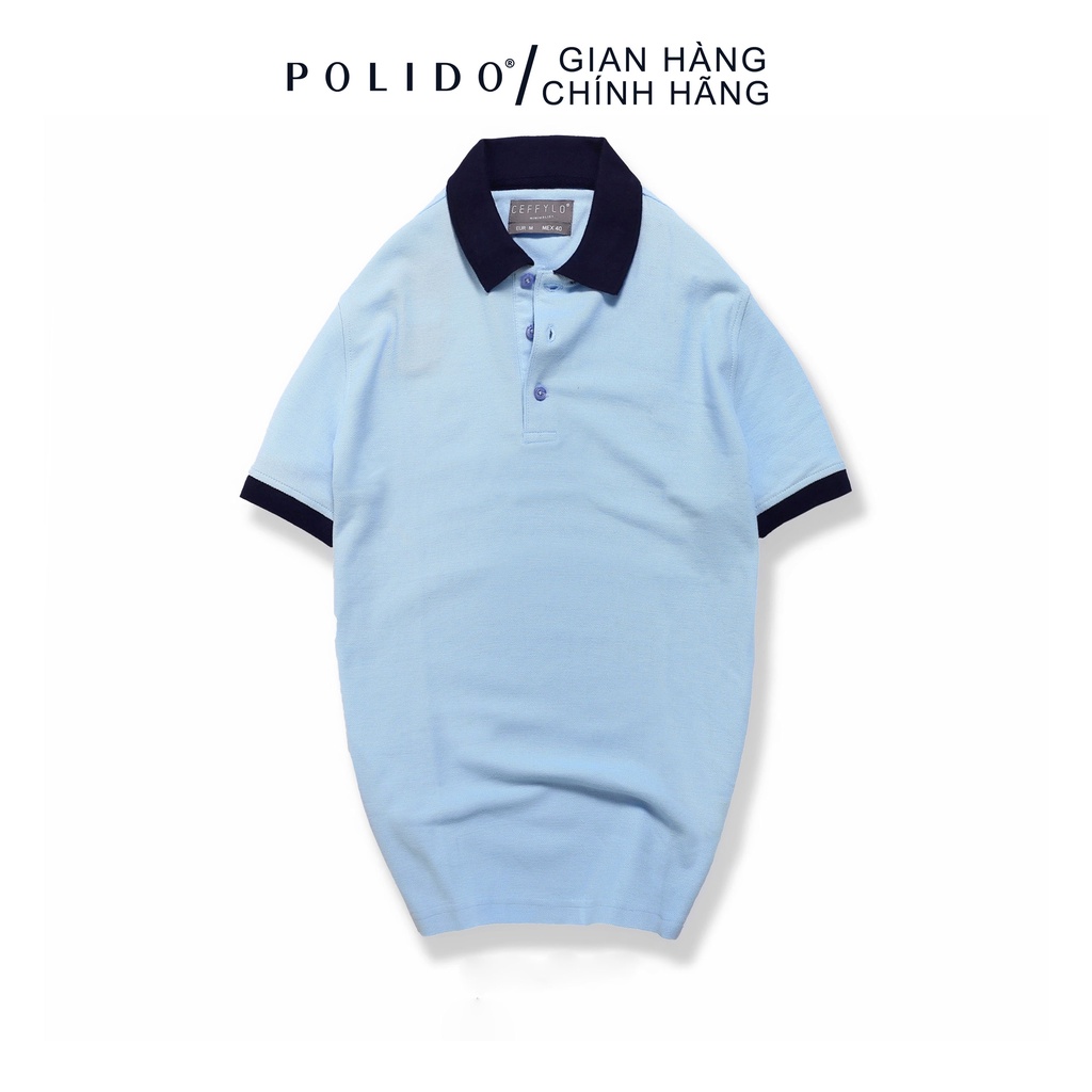 Áo Polo Trơn Phối Bo CEFFYLO Vải Cotton 100% 7 Màu Trẻ Trung