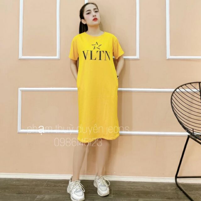 VÁY Cotton phom to dáng suông dài, có túi, co giãn, khoảng dưới 67kg mặc vừa