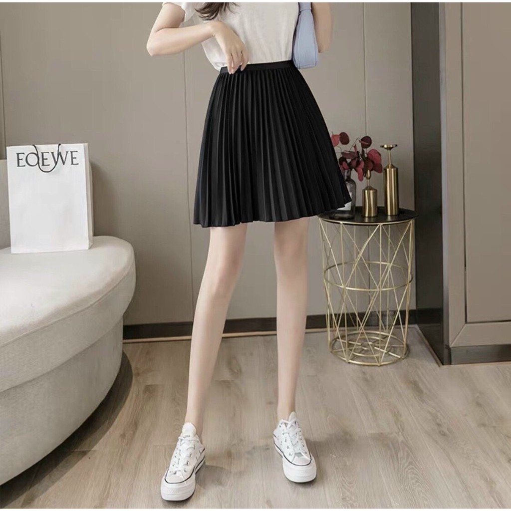 Chân váy xếp ly Tennis Dáng Ngắn 2 màu trắng đen basic -Chân Váy Chữ A Xếp Ly Phong Cách Hàn Quốc Dành Cho Phái Đẹp