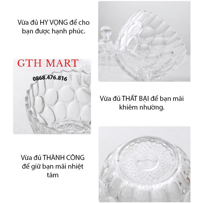 Hũ Thủy Tinh 1055 Pha Lê Đựng Kẹo Mứt-GTH Mart