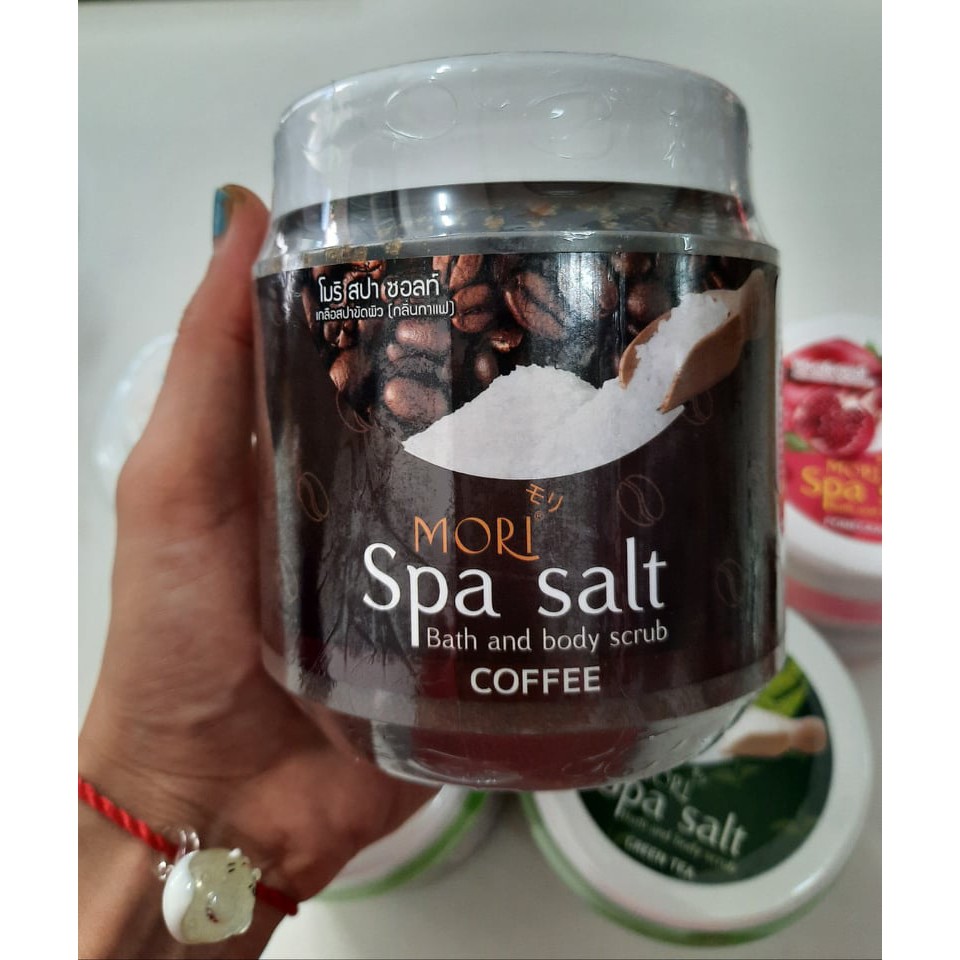 Muối Tắm Tẩy Tế Bào Chết Mori Spa Salt Bath[FREESHIP] hương cafe trắng da  & Body Scrub 700g