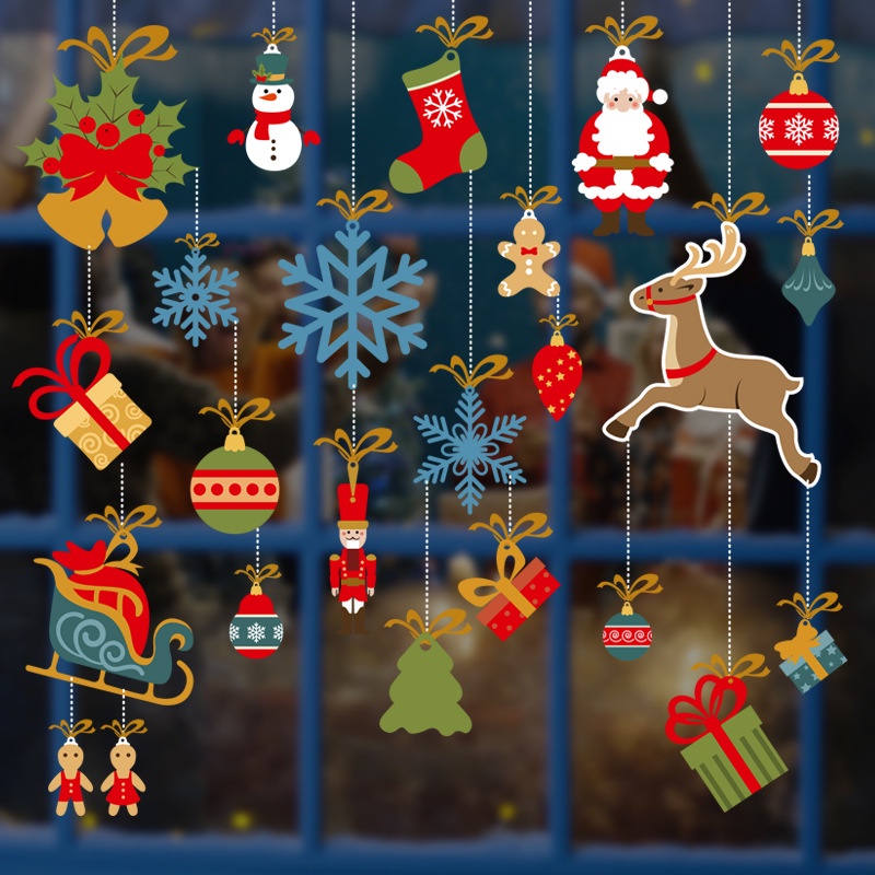 Tranh Decal Dán Kính Trang Trí Cây Thông Giáng Sinh Merry Christmas 06 DOKEY99