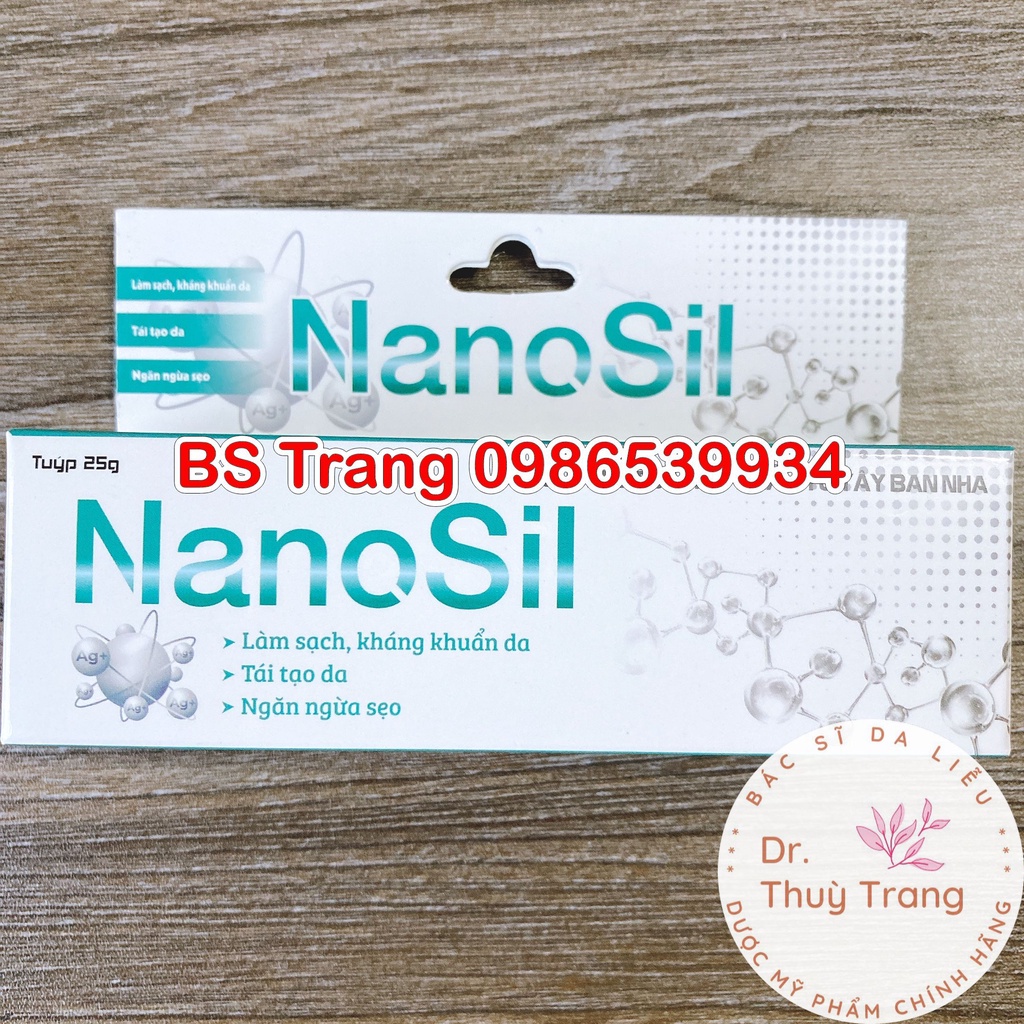 Gel kích thích tái tạo da, giảm thâm, ngừa sẹo NANOSIL - 25g
