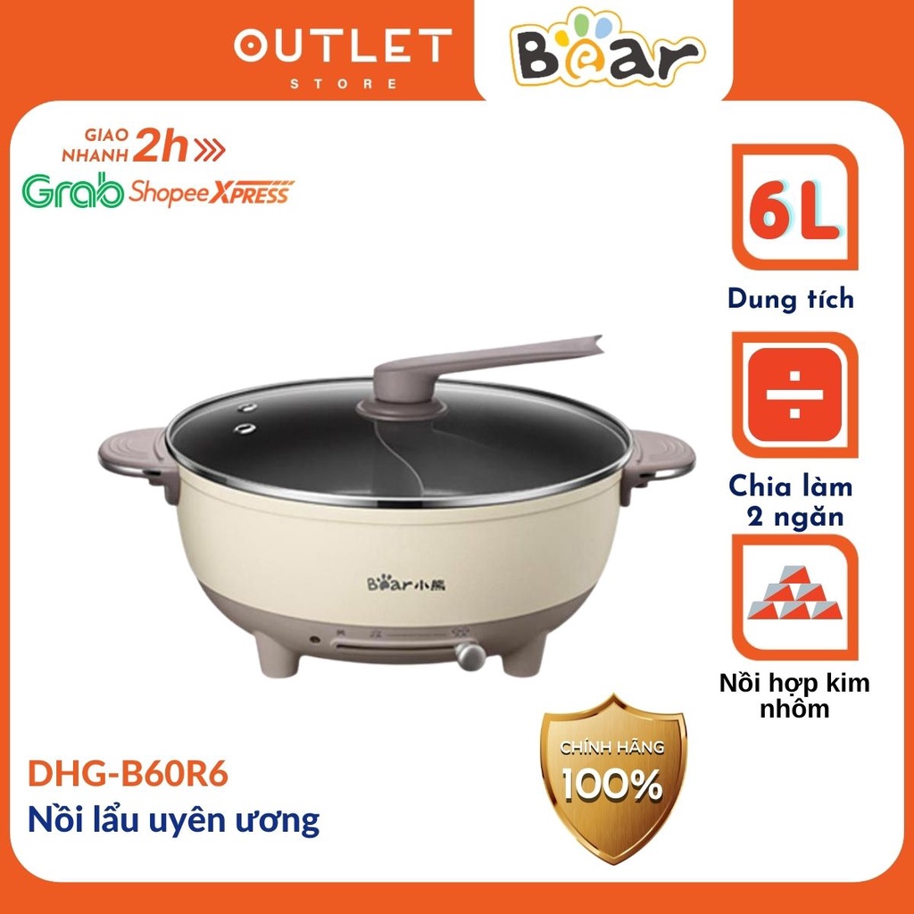 Nồi lẩu uyên ương Bear DHG-B60R6