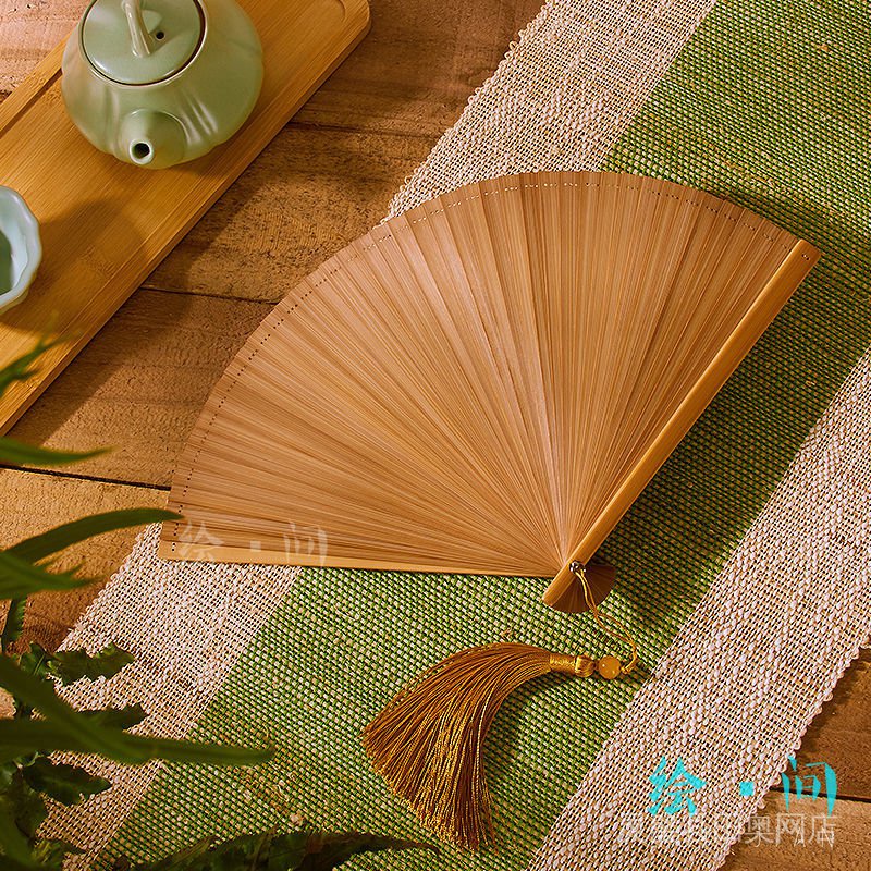 Bai#Quạt Cầm Tay#Quạt Gấp Bằng Tre 18CM 16CM Màu Đen / Xanh Lá / Đỏ