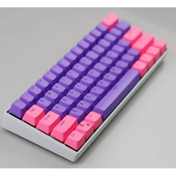 Pink Purple Keycap, 61 key PBT keycaps Sự kiện đặc biệt Keycaps, bàn phím cơ hai màu có đèn nền keycaps GH60 / RK61 / ALT61 / Annie / GK61 keycaps poker keycaps chơi game