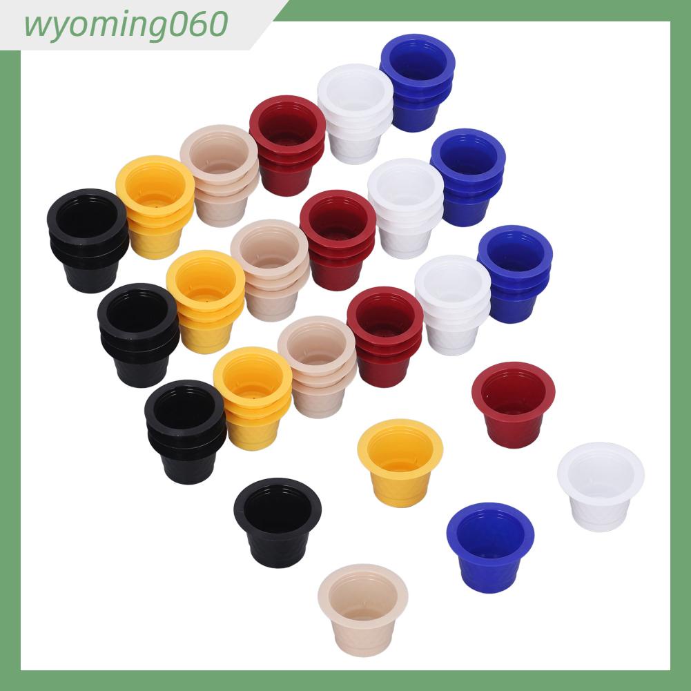 Wyoming060 60 cái Refillable Cà phê Capsule dùng một lần Cốc đáy Niêm phong màng nhôm Bộ lọc cà nhựa cho gia đình