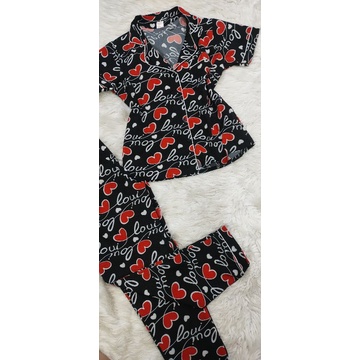 Bộ pijama tay ngắn quần dài vải lụa hàn
