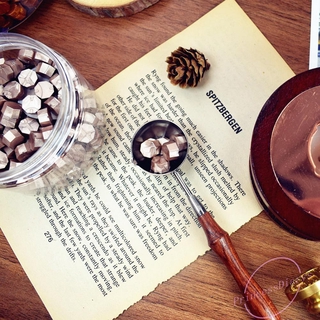 Bộ muỗng cán gỗ đựng nung sáp con dấu kèm lò nung