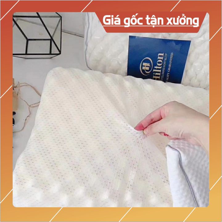 Gối cao su non⚡𝐅𝐑𝐄𝐄𝐒𝐇𝐈𝐏⚡ Gối ngủ cao cấp - từ cao su non tự nhiên - chống thoái hóa đốt sống cổ