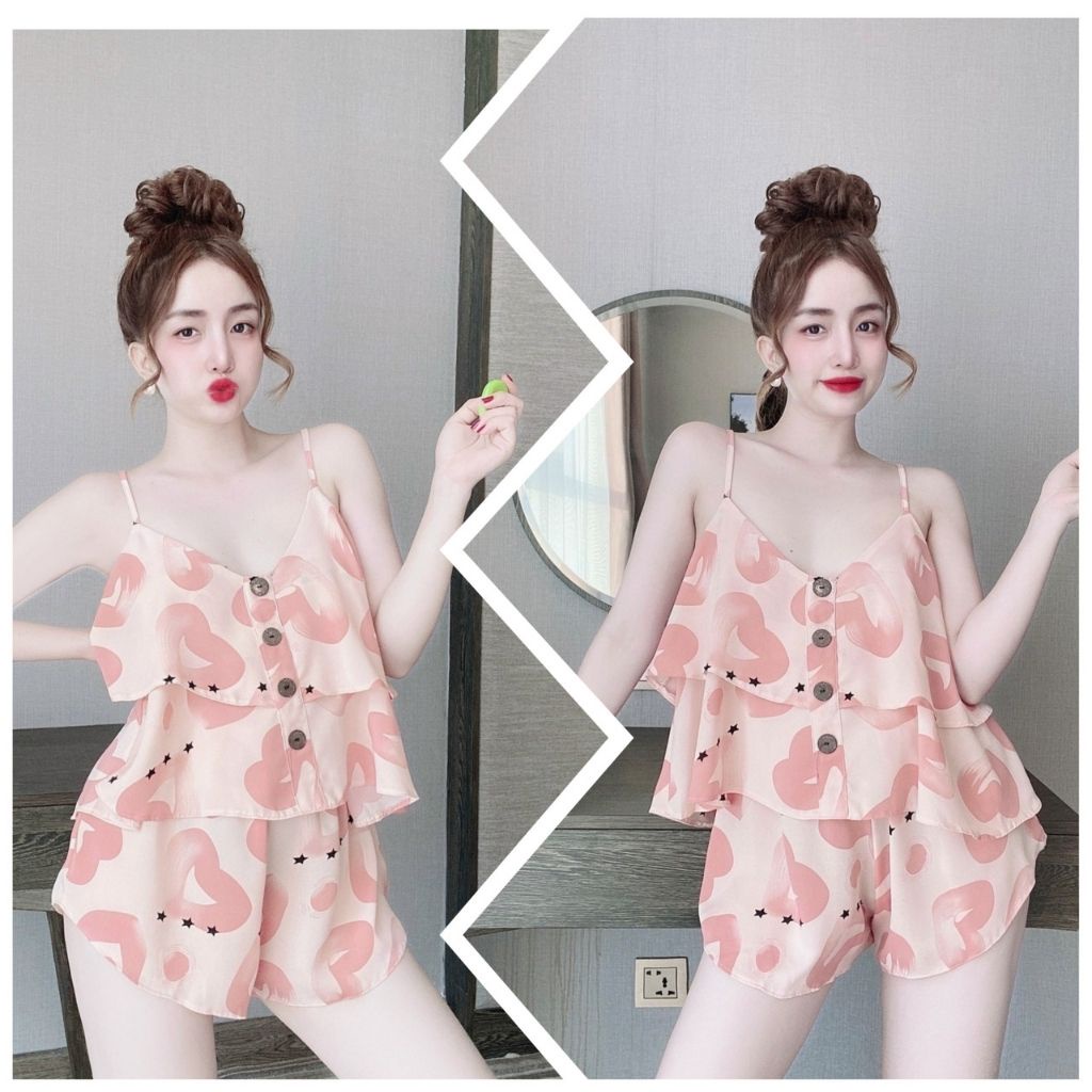 Đồ ngủ nữ❣️FREE SHIP❣️Đồ ngủ sexy lụa Mango cao cấp mềm mại xinh xắn &lt; 70kg