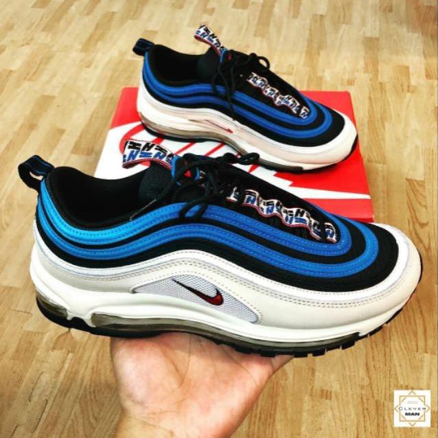 (FULLBOX - TẶNG MÓC KHÓA) giày thể thao AIR MAX 97 Trắng kẻ xanh dương cực đẹp GIẢM GIÁ TẾT 2021