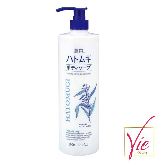 Sữa tắm HATOMUGI trắng da, dưỡng ẩm - Sữa Tắm Ý Dĩ Nhật Bản HATOMUGI Moisturizing & Washing 800ml