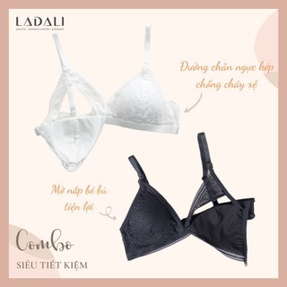 Combo 2 Áo Lót Cho Con Bú Sau Sinh LADALI Ren Mềm Nhẹ Không Gọng Chính Hãng 2IN1 Bầu Và Sau Sinh Chống Chảy Xệ