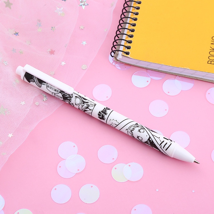 Bút Bi Viết Anime Bút Bấm Huazijun - Bút Bi Nước Học Sinh, Sinh Viên Văn Phòng Mực Đen