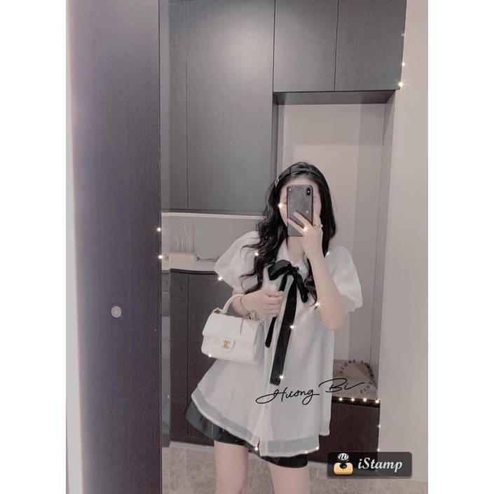 Áo babydoll tay bồng màu trắng công chúa (video/sẵn) | BigBuy360 - bigbuy360.vn