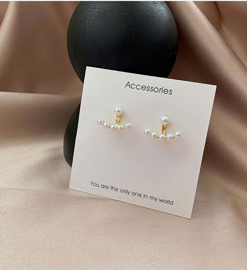 Hoa Tai Ngọc Trai Mạ Bạc / Vàng Thiết Kế Đơn Giản Thời Trang