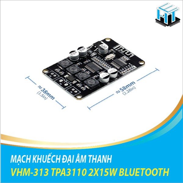 MẠCH KHUẾCH ĐẠI ÂM THANH VHM-313 TPA3110 2X15W BLUETOOTH