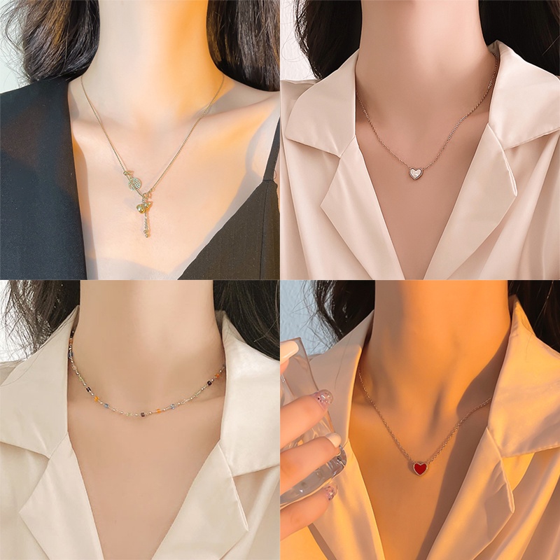 Dây chuyền mặt hình trái tim màu đỏ sang trọng