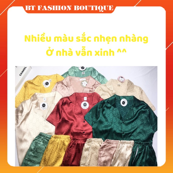Bộ Lụạ Gấm HNT PYJAMS tay cộc, quần đùi, chất cao cấp mịn đẹp | BigBuy360 - bigbuy360.vn