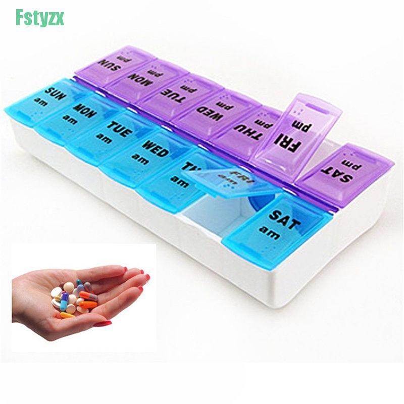 fstyzx 7 Day Weekly Pill Medicine Box Holder Storage Container Case Portable