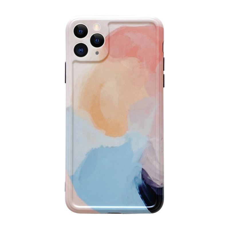 DINUO-Applicable iPhone12 watercolor oil painting 11ProMax mobile phone case XR Apple SE art Xs Korean style 7/8Plus