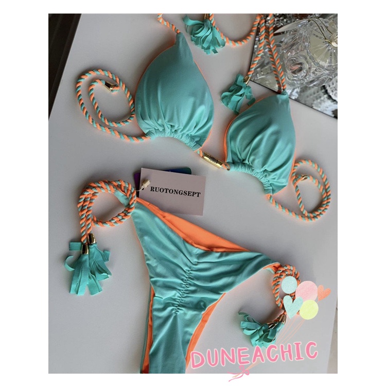 DUNEA Bộ bikini 2 mảnh Y0725 tua rua gợi cảm thời trang