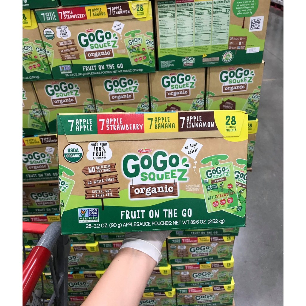 Trái cây nghiền Gogo Organic cho bé từ 6 tháng túi 90g (nhiều vị) HSD 28.04.2021