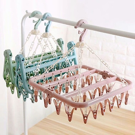 Móc Chùm Phơi Quần Áo, Đồ Baby, Tã, Đồ Nhỏ, Quần Lót Nam Nữ 32 Kẹp