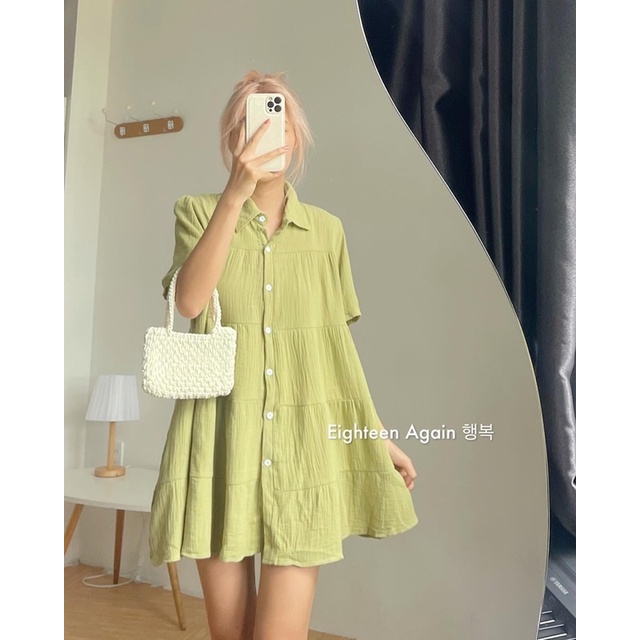 Đầm xoè tầng muslin /ảnh thật)