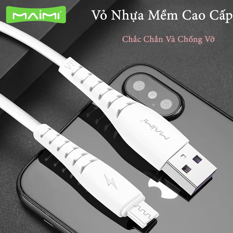 Cáp sạc nhanh iphone samsung xiaomi 6A siêu tốc độ  MAIMI X39 dài 1 mét