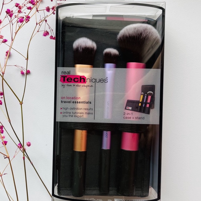 Bộ Cọ Trang Điểm 3 Món Lông Đôi Siêu Mịn Kèm Bao Đựng Cọ 01400