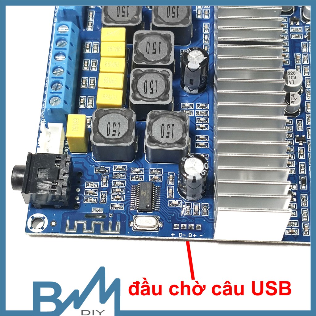 Mạch khuếch đại âm thanh Gemaudio TPA3116D2 2.1 2x50W+1x100W bluetooth 5.0