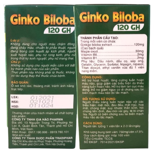 Viên Uống Ginkgo Biloba 120mg Magne B6 (Hộp 100 viên) - hỗ trợ tuần hoàn não - cvspharmacy