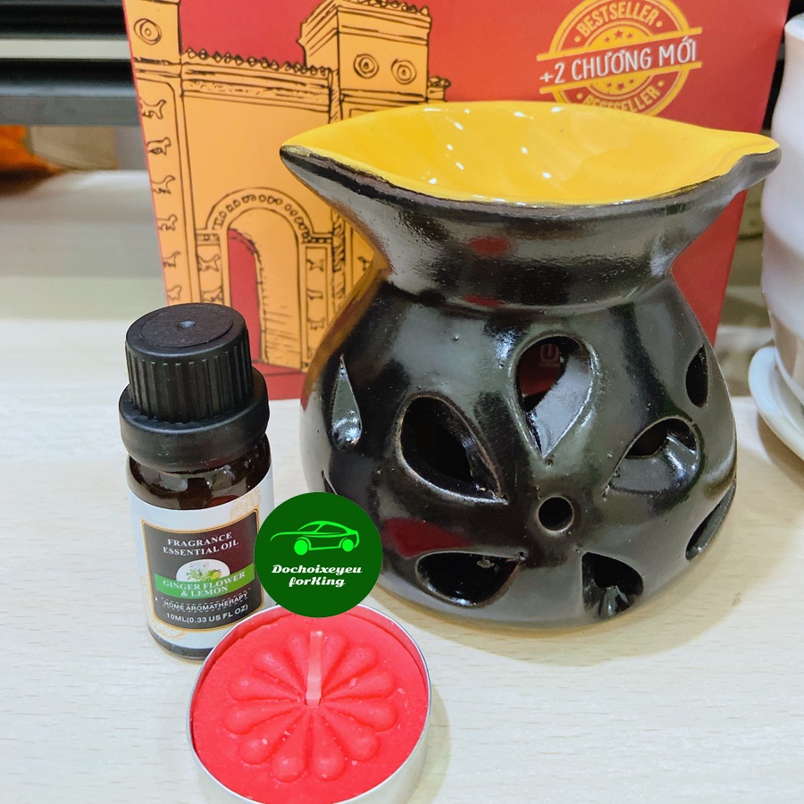 Đèn xông tinh dầu dùng nến gốm sứ BÁT TRÀNG ẤM TRÀ