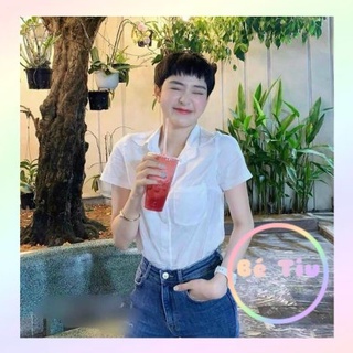 Áo Sơ Mi Gu Trắng Túi Ngực Tay Ngắn Hàng Xuất Khẩu | Bé Tiu Clothing