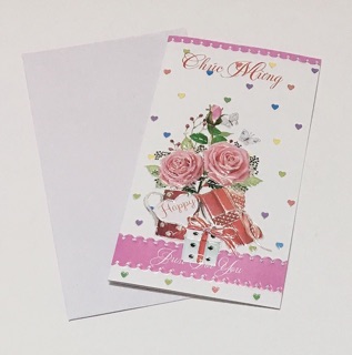 Set 4 bưu thiếp hoa nổi
