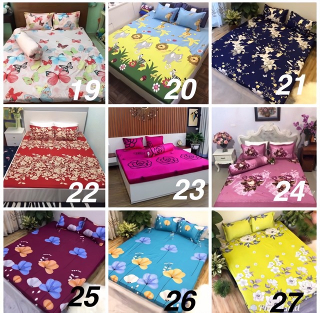 Ga Gối Poly Bộ 3 Món 2 Vỏ Gối 1 Ga Chun Bọc Đệm poly cottong được chọn mẫu và kiểm tra hàng | BigBuy360 - bigbuy360.vn