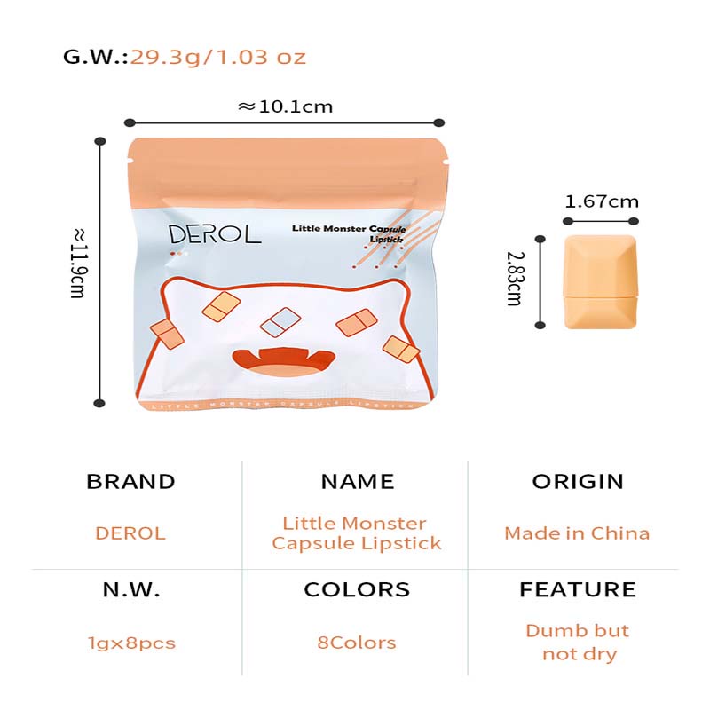 Túi Son Môi Derol Màu Kẹo Lì Mịn Màng Không Dính Ly Dr-040 | BigBuy360 - bigbuy360.vn