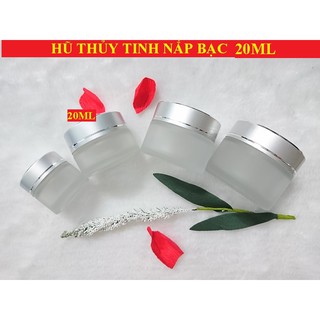 HŨ THỦY TINH CHIẾT MỸ PHẨM 20g (20ML) NẮP BẠC