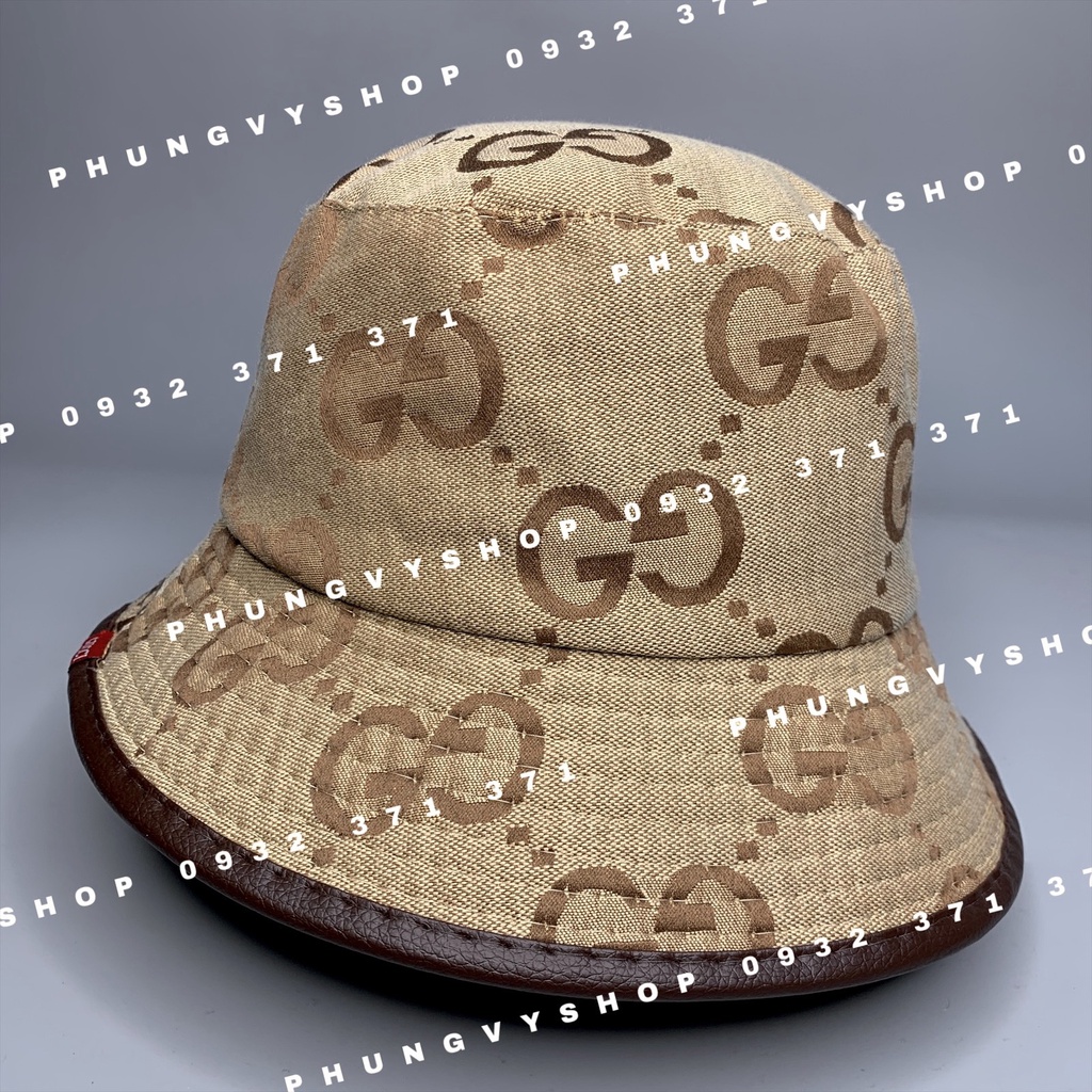 Mũ bucket VÀ nón lưỡi trai, set cặp đôi tình nhân- VẢI G DỆT TRƠN NÂU (Loại họa tiết TO Đùng - kết tai bèo vành unisex